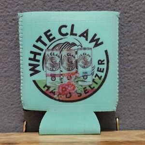 White Claw Hard Seltzer 12 Oz Can Cooler Sleeve Teal Floral Design
